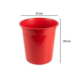 Papelera Plastico Q-Connect Rojo Opaco 13 Litros 275x285 mm