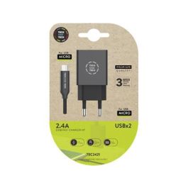 Cargador Tech One Tech 2.4 Doble Usb + Cable Braided Nylon Micro Usb Android Longitud 1 Mt Color Negro Precio: 11.495000483999998. SKU: B1ES6797DV