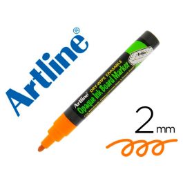 Rotulador Artline Pizarra Epd-4 Color Naranja Fluorescente Opaque Ink Board Punta Redonda 2 mm 12 unidades