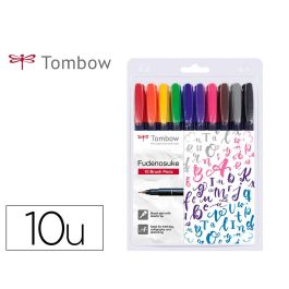 Tombow fudenosuke rotuladores caligrafía punta elástica dura estuche de 10 c/surtidos Precio: 29.49999965. SKU: B1K6CDAKYM