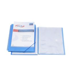 Carpeta Pardo Escaparate Con Espiral 30 Fundas Polipropileno Con Gomas Personalizable Color Azul