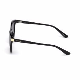 Guess GU7550 01B Gafas de Sol para Mujer, Montura Redonda Negra Brillante, Cristales Ahumados, 52mm Lente, 140mm Patilla