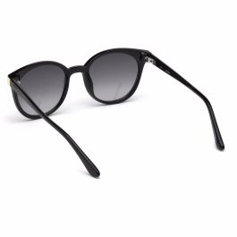 Guess GU7550 01B Gafas de Sol para Mujer, Montura Redonda Negra Brillante, Cristales Ahumados, 52mm Lente, 140mm Patilla