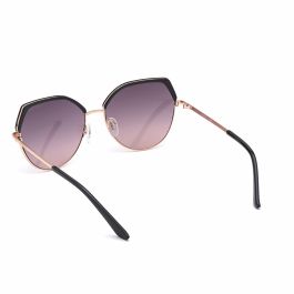 Guess GU7736 01U Gafas de Sol para Mujer, Montura Metálica Negra Brillante, Cristales Burdeos Espejados, Calibre 58mm