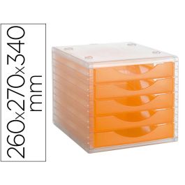 Fichero Cajones De Sobremesa Archivo 2000 Apilable 5 Cajones Naranja Translucido 260x270X340 mm Precio: 43.58999953. SKU: B1AYZ9J8HJ