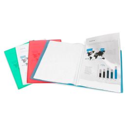 Carpeta Liderpapel Escaparate 80 Fundas Polipropileno Din A4 Azul Translucido