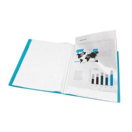 Carpeta Liderpapel Escaparate 80 Fundas Polipropileno Din A4 Azul Translucido