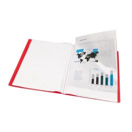 Carpeta Liderpapel Escaparate 80 Fundas Polipropileno Din A4 Rojo Translucido