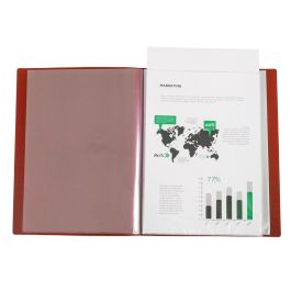 Carpeta Liderpapel 10 Fundas Canguro Pp Din A4 Rojo Translucido Portada Y Lomo Personalizable