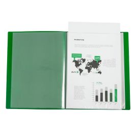 Carpeta Liderpapel 10 Fundas Canguro Pp Din A4 Verde Translucido Portada Y Lomo Personalizable