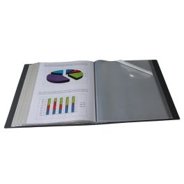 Carpeta Liderpapel 80 Fundas Canguro Pp Din A4 Negro Opaco Portada Y Lomo Personalizable