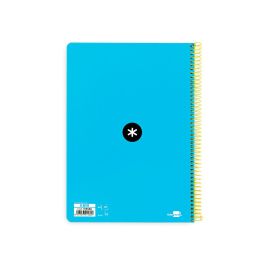 Cuaderno Espiral A4 Antartik Tapa Dura 80H 90 gr Cuadro 4 mm Con Margen Color Azul