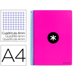 Cuaderno Espiral A4 Antartik Tapa Dura 80H 90 gr Cuadro 4 mm Con Margen Color Rosa Fluor 3 unidades Precio: 16.99293024. SKU: B14XW5DJD4