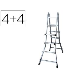 Escalera Telescopica Aluminio De 4+4 Peldaños Con Tapa Finalpvc Antideslizante En131-4 Precio: 229.89000056. SKU: B13579HVW3