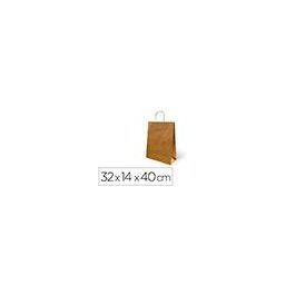 Bolsa Kraft Basika Natural Reciclado 90 gr Asa Retorcida Tamaño -'L-' 320x140X400 mm 250 unidades