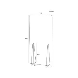 Pantalla De Proteccion Archivo 2000 De Pie Metacrilato Transparente 750x1400 mm