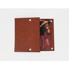 Q-connect Carpeta Portadocumentos Artesanía Piel Sintética Doble Cierre Imán Color Cuero 260x235x35 mm