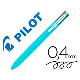 Boligrafo Pilot Super Grip G 4 Colores Retractil Sujecion De Caucho Tinta Base De Aceite Cuerpo Color Azul 12 unidades