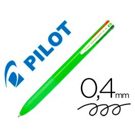 Boligrafo Pilot Super Grip G 4 Colores Retractil Sujecion De Caucho Tinta Base De Aceite Cuerpo Color Verde 12 unidades