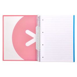 Cuaderno Espiral A4 Micro Antartik Tapa Forrada 120H 100 gr Horizontal 5 Banda4 Taladors Color Coral