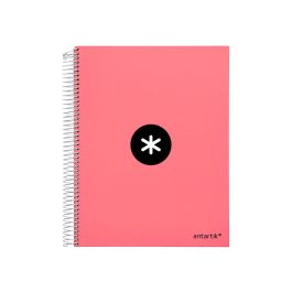 Cuaderno Espiral A4 Micro Antartik Tapa Forrada 120H 100 gr Horizontal 5 Banda4 Taladors Color Coral