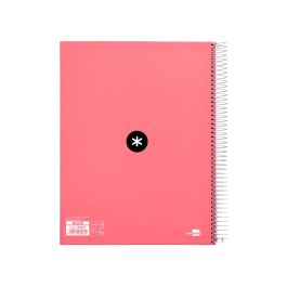 Cuaderno Espiral A4 Micro Antartik Tapa Forrada 120H 90 gr Horizontal 5 Bandas 4 Taladros Color Coral