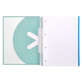 Cuaderno Espiral A4 Micro Antartik Tapa Forrada 120H 90 gr Horizontal 5 Bandas 4 Taladores Color Menta