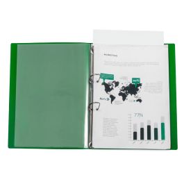 Carpeta Liderpapel Canguro 2 Anillas 25 mm Mixtas Polipropileno Din A4 Verde Translucido