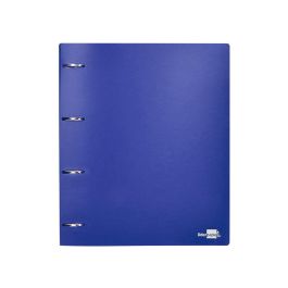 Carpeta Liderpapel 4 Anillas Mixtas 40 mm Polipropileno Din A4 Azul Translucido