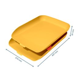 Bandeja Sobremesa Plastico Leitz Cosy Set De 2 Unidades Amarillo 274x81X407 mm