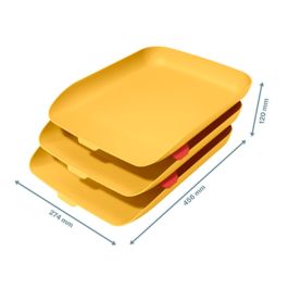 Bandeja Sobremesa Plastico Leitz Cosy Set De 3 Unidades Amarillo 274x120x456 mm