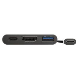 Conversor Trust Dalyx 3 IN 1/ USB Tipo-C Macho - HDMI Hembra/ USB/ USB Tipo-C PD/ 10cm/ Gris