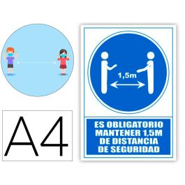 Pictograma Archivo 2000 Obligatorio Mantener 1,5 M De Distancia De Seguridad Pvc Color Azul 210x297 mm