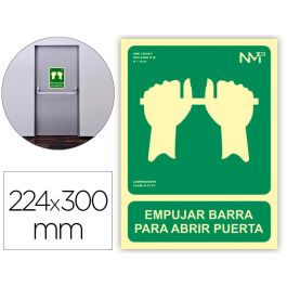 Cartel de evacuación "empujar barra para abrir puerta" clase b (pvc 0,7mm) 22.4x30cm normaluz Precio: 2.50000036. SKU: S7907028