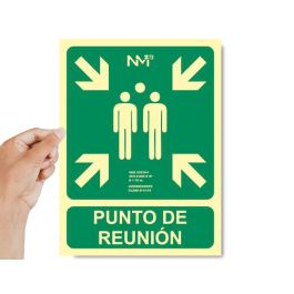 Cartel de evacuación "punto de reunion" clase b (pvc 0,7mm) 22.4x30cm normaluz