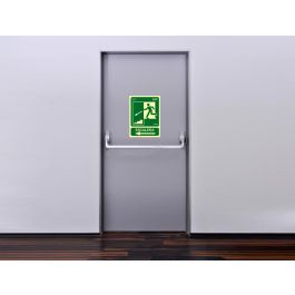 Pictograma Archivo 2000 Salida Emergencia Escalera Baja Izquierda Pvc Verde Luminiscente 224x300 mm