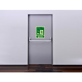 Archivo 2000 Señal "Salida De Emergencia Escalera Sube Izquierda" 224x300 mm Pvc 700 Micras Verde