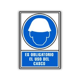 Pictograma Archivo 2000 Obligatorio Uso De Casco Pvc Azul Luminiscente 210x297 mm