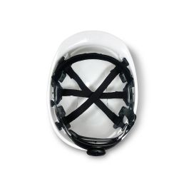 Casco Faru Polietileno Ventilado 6 Puntos Fijacion Ajuste Ruleta Color Blanco