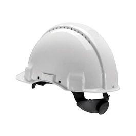 Casco Faru Polietileno Ventilado 6 Puntos Fijacion Ajuste Ruleta Color Blanco