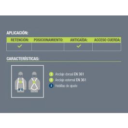 Arnés Anticaidas Faru Dorsal Y Esternal Basico Con Enganche Cincha 45 mm