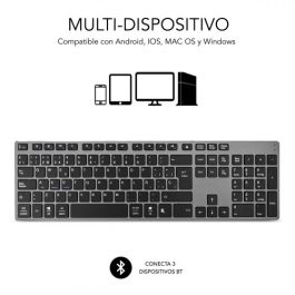 Teclado Inalámbrico por Bluetooth Subblim 3ADE301 Advance Extended/ Gris