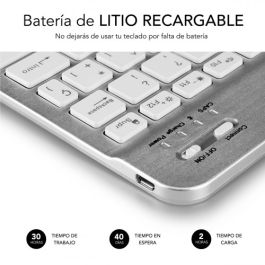 Teclado Bluetooth con Soporte para Tablet Subblim SUB-KBT-SMBL30 Multicolor Plateado Qwerty Español QWERTY
