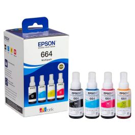 Ink-Epson -664 4 cLr Multipack Bk - C - M - Y Ecotank L300 - L355 - L555 - Et-2500 - Et-2550 - Et-2600 -