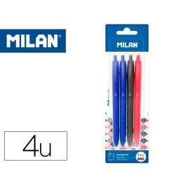 Set de Bolígrafos Milan BWM10254 Blanco Multicolor (4 Piezas) (4 Unidades) (4 uds)