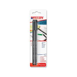 Rotulador Edding Punta Fibra 1200 Negro N.1 Punta Redonda 0.5 mm Blister De 2 Unidades