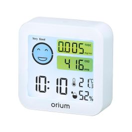 Medidor De Aire Orium Quaelis 20 Medidor De Co2 Y Cov Superficie 30 M2 Pantalla Lcd Color Blanco 8x2,5 X 8 cms