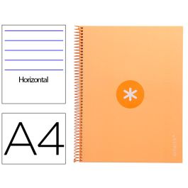 Cuaderno Espiral A4 Micro Antartik Tapa Forrada80H 90 gr Horizontal 1 Banda 4 Taladros Color Peach