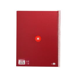 Cuaderno Espiral A4 Micro Antartik Tapa Forrada80H 90 gr Horizontal 1 Banda 4 Taladros Color Frambuesa