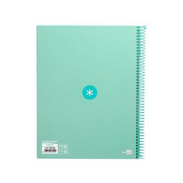 Cuaderno Espiral A4 Micro Antartik Tapa Forrada80H 90 gr Horizontal 1 Banda 4 Taladros Color Menta